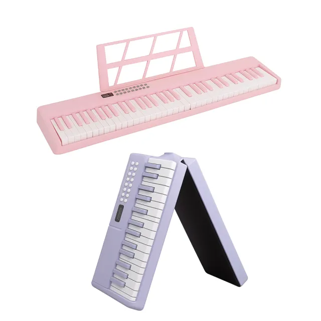 【Octave Baby 八度寶貝】力度感應MIDI+跟彈燈61鍵折疊式電子琴(折疊電子琴 兒童教學玩具 學琴練琴)