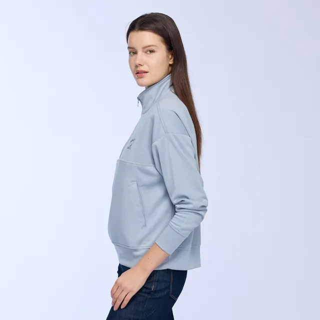 【NAUTICA】官方旗艦 女裝 質感輕柔高領長袖上衣(藍色)