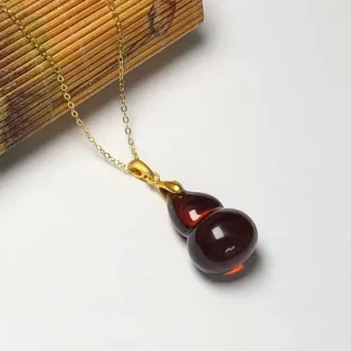 【勝弘珠寶】波羅的海立體血珀葫蘆吊墬(血珀項鍊)
