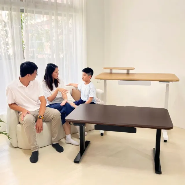 【aka】超升動電動升降桌 120x70cm(三節式雙馬達/坐站兩用/辦公桌/電腦桌/書桌)