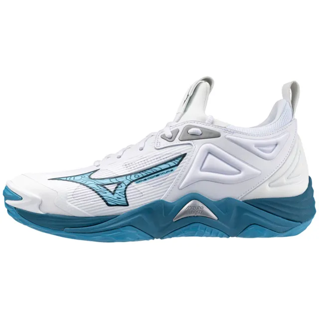 【MIZUNO 美津濃】排球鞋 男鞋 女鞋 運動鞋 MOMENTUM 白藍 V1GA231221
