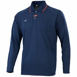 【MIZUNO 美津濃】長袖上衣 男 POLO衫 吸濕排汗 藍 32TAC53112