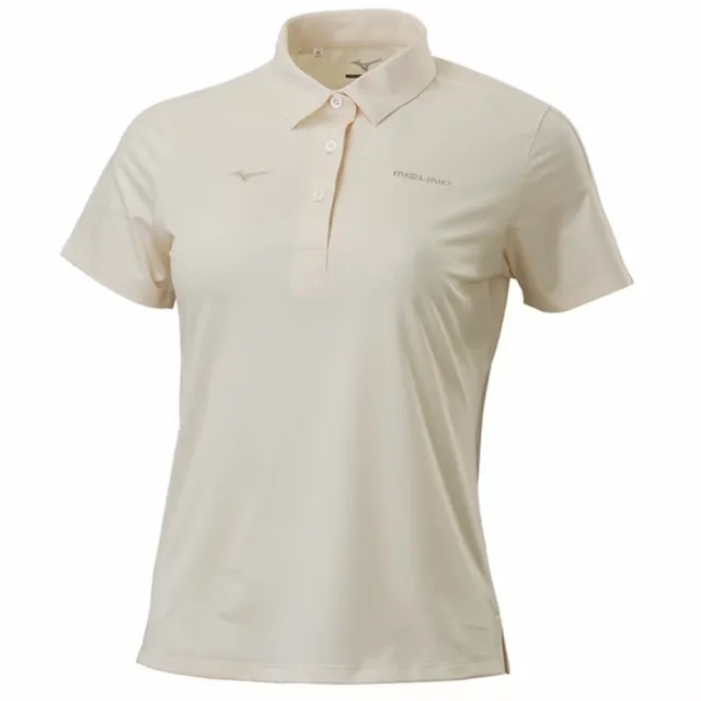 【MIZUNO 美津濃】短袖上衣 女 POLO衫 吸濕排汗 抗紫外線 奶霜白 32TAC21603