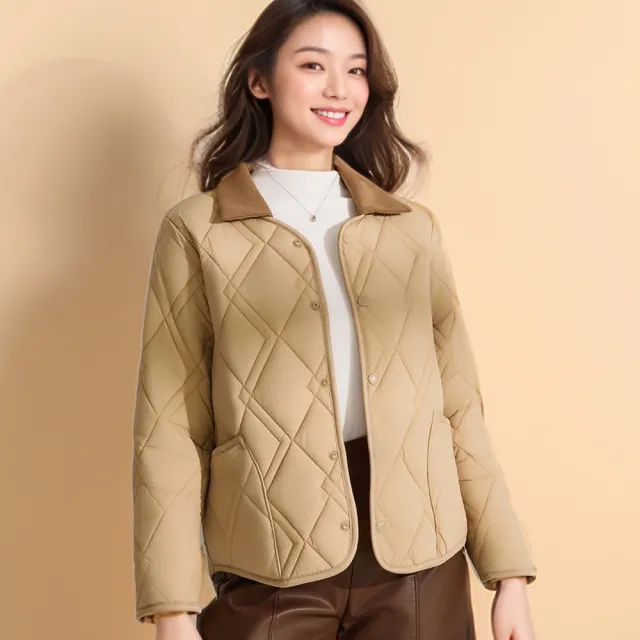 【LANNI 藍尼】現貨 英國經典羊毛衍縫蓄熱外套(女裝/女外套/休閒/百搭/日系/通勤)