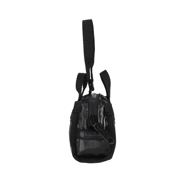 【Lesportsac】Micro Weekender Charm 小吊掛飾零錢包 收納袋(亮面黑)