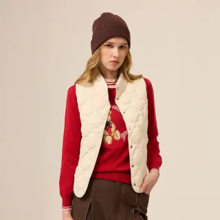 【ILEY 伊蕾】跳色內裡羽絨背心(杏；M-XL；1254313445)