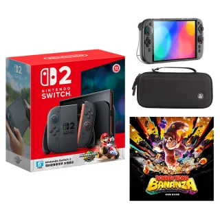 【Nintendo 任天堂】Switch 2 瑪利歐賽車世界 主機組+《蕉力全開》+《良值 NS2殼+包》+《9H鋼化貼》