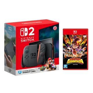 【Nintendo 任天堂】Switch 2 瑪利歐賽車世界 主機組+《咚奇剛 蕉力全開》+《9H鋼化貼》