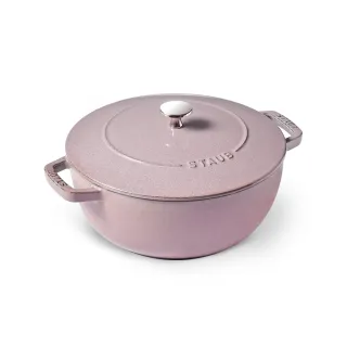 【法國Staub】迴力釘點琺瑯鑄鐵鍋和食鍋24cm-顏色任選/新舊包裝隨機出貨(德國雙人牌集團官方直營)