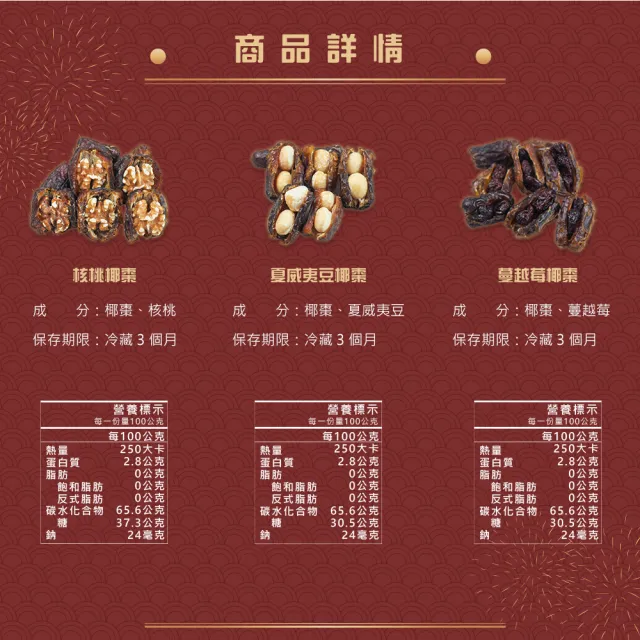 【甜園】年節禮盒 E款X6盒 棗到幸福 綜合椰棗 台中十大伴手禮(伴手禮、送禮推薦、企業送禮、過年禮盒)