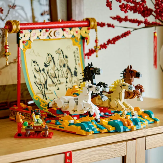 【LEGO 樂高】節慶系列 80119 駿馬奔騰圖(新年賀禮 馬年禮物 居家擺設 玩具)