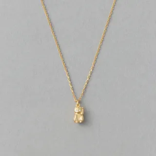 【ete】[Happy Come-Come] 福氣招財喵鑽飾項鍊(金色)