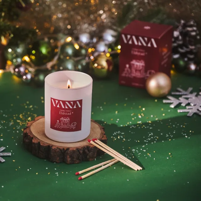 【VANA】季節限定-壁爐香氛蠟燭200g  肉桂香料調｜天然植物蠟｜純素安心使用｜療癒居家香氛