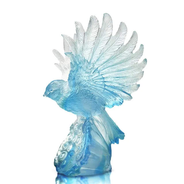 【琉璃工房】翱翔 藍山雀 入厝禮/伴手禮(送禮/琉璃/禮物/水晶/藝術品/禮贈/企業)