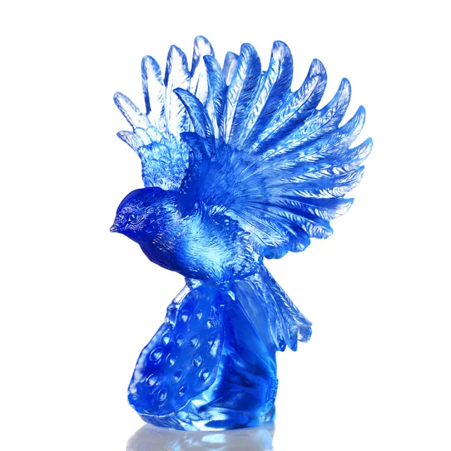 【琉璃工房】翱翔 藍山雀 入厝禮/伴手禮(送禮/琉璃/禮物/水晶/藝術品/禮贈/企業)