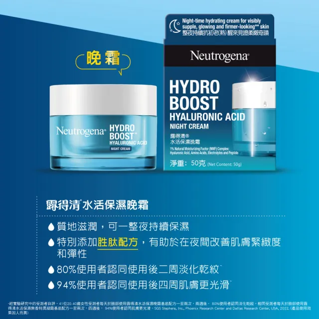 【Neutrogena 露得清】水活保濕凝露/凝霜/晚霜 3入組任選(贈凝露15gx2入/面膜5片組_保濕抗初老/小澎瓶)