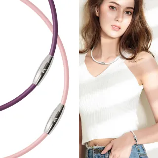 【&MORE 愛迪莫】Mega Power 經典健康鈦項鍊.項圈(白鋼/鈦鍺/能量/禮物)