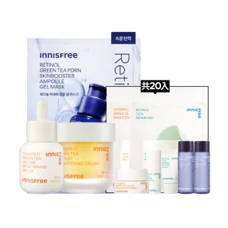 【INNISFREE】維他命C精華+凝霜 淨亮淡斑2步驟組(美白、透亮、淡斑)