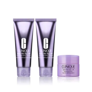 【CLINIQUE 倩碧】紫晶泡沫慕絲雙入組(紫晶二合一洗卸慕斯125mlx2+紫晶卸妝膏15ml)