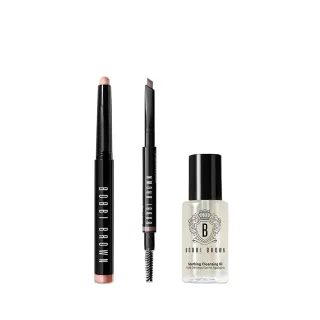 【Bobbi Brown 芭比波朗】抗汗持久眼眉彩妝組(超持久炫彩眼影筆+超防水斜角眉筆)
