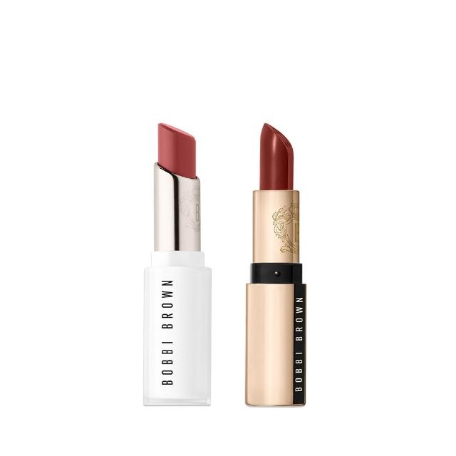 【Bobbi Brown 芭比波朗】緞光x水唇膏雙星(晶鑽釉光水唇膏+金緻緞光唇膏)