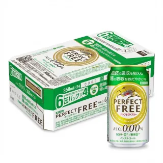 【KIRIN 麒麟】24罐入 Perfect Free無酒精啤酒350ml 零糖氣泡水 低熱量膳食纖維汽水(日本進口原裝機能飲料)