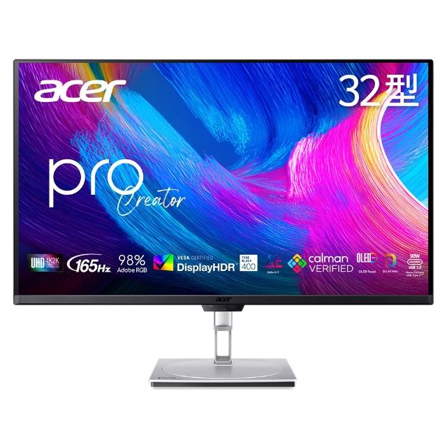 Acer宏碁 PE320QK 是一款29-32吋的OLED螢幕，具備4K解析度（3840*2160）與240Hz高重新整理率，支援HDR400，提供出色的色彩表現與流暢畫面。螢幕為平面設計，適合用於遊戲、影音娛樂及高階視覺需求。