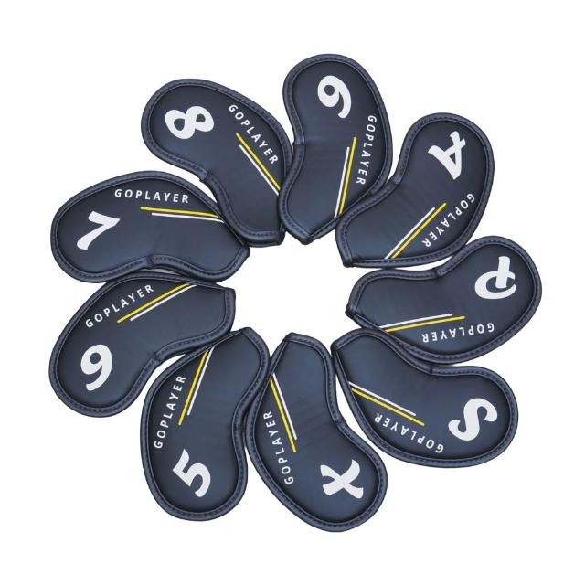 【GoPlayer】磨砂皮革高爾夫鐵桿套組(高爾夫數字鐵桿套球桿保護套)
