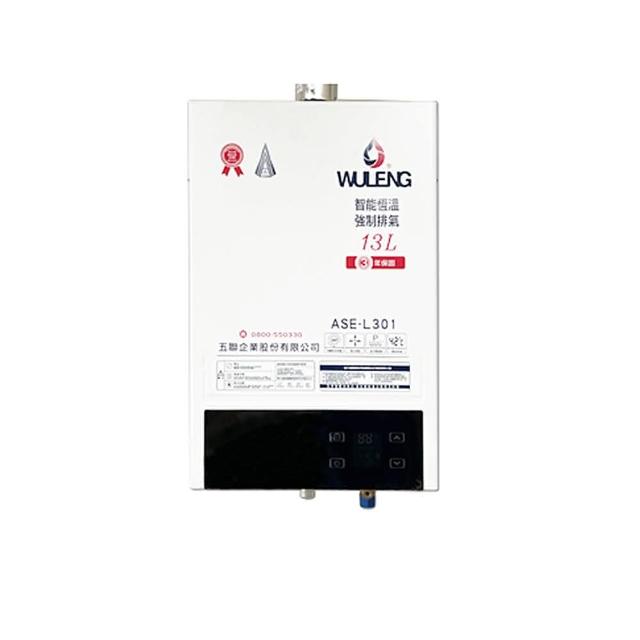 【五聯】智能控溫強制排氣熱水器13L(ASE-L301 NG1/LPG FE式-含基本安裝)