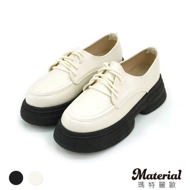 【MATERIAL 瑪特麗歐】T53206 23-25  女鞋 樂福鞋 MIT綁帶厚底學生樂福鞋(樂福鞋)