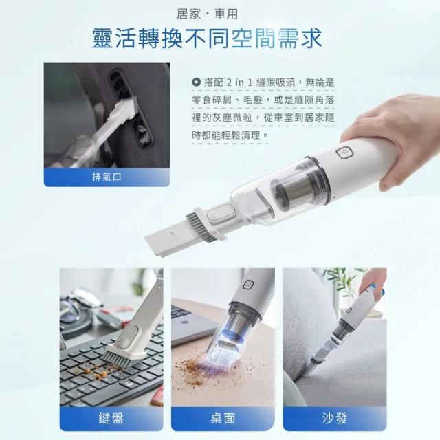 【Panasonic 國際牌】1+1超值組合!日本製輕量吸塵器+攜帶型隨手吸塵器(MC-HC10W+MC-SB33J-W)