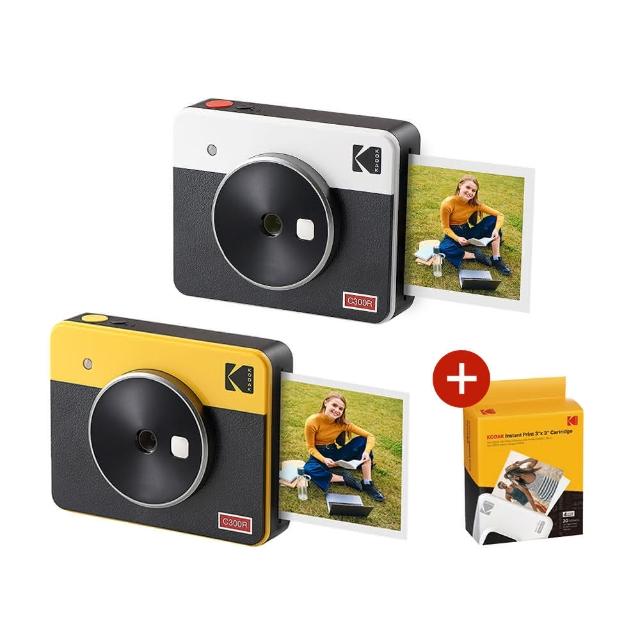 【Kodak 柯達】Mini Shot 3 Retro方形拍立得相機C300R口袋相印機(東城代理商公司貨)