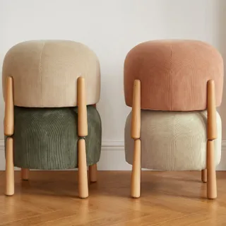 【RICHOME】維莎原木蘑菇小凳(矮凳 穿鞋椅 小圓凳 CZ6001)