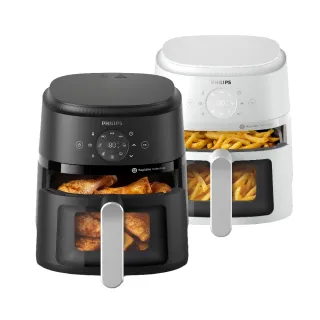 【Philips 飛利浦】星樂視透視海星氣炸鍋4.2L_NA221_黑白兩色任選(抽北投老爺酒店年菜)