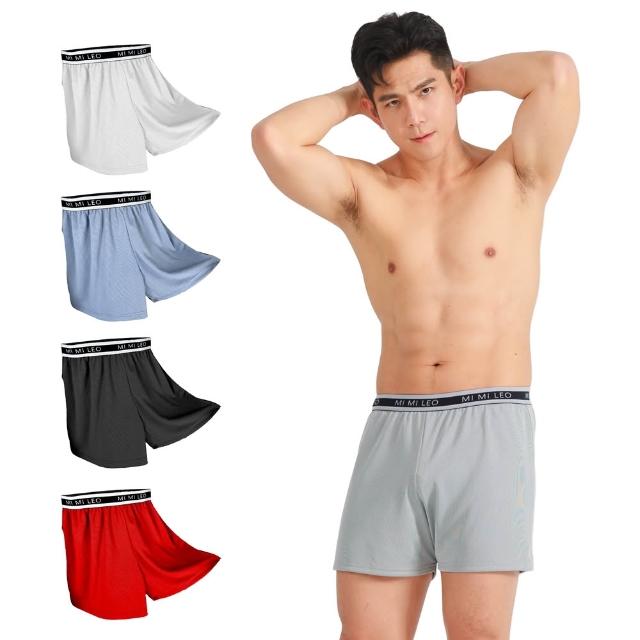 【MI MI LEO】祖雄同款 4件組-台灣製彈力織帶男竹炭內褲(4色 M-2XL 3L-5L)