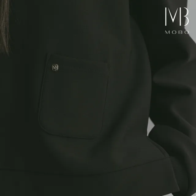 【MO-BO】M系列刷毛口袋大學T