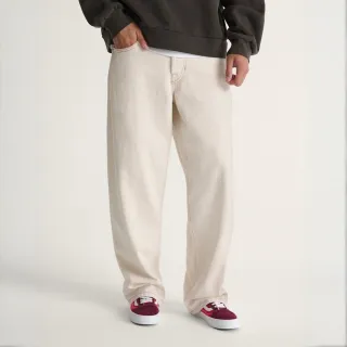【VANS】官方旗艦 Premium LX Check-5 Loose Denim Pants 米白色牛仔長褲