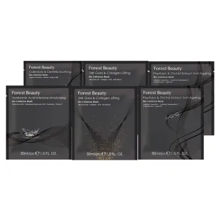 【氧顏森活】外銷歐美生物纖維面膜6片組(緊緻 抗老 保濕 鎖水 修護 胜肽 舒緩)