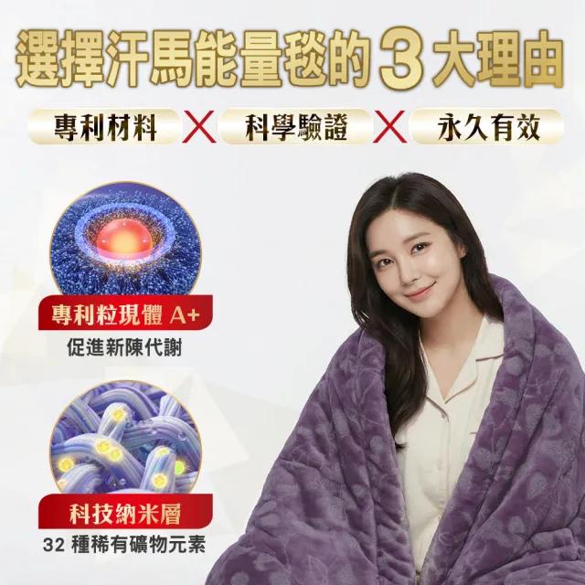 【HanMa 汗馬】專利超導電位舒壓毯被 1件(廖輝英代言/雙博士認證推薦)