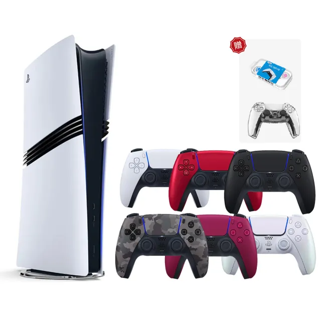 【SONY 索尼】PS5 Pro 遊戲主機 +《原廠雙手把套裝組 任選》(CFI-7022B01)