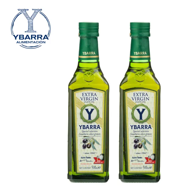 【YBARRA】100%特級冷壓初榨橄欖油 500mlx2瓶 (生飲入門款0.26%酸價/雙11限定/西班牙原裝進口)