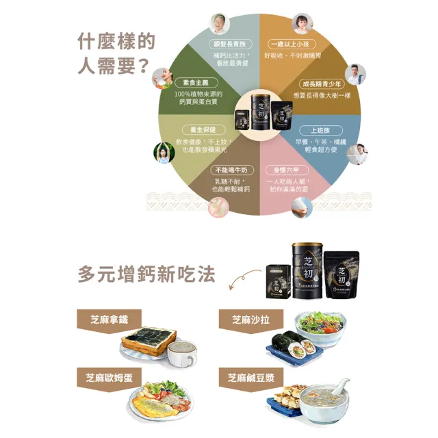 【芝初】8倍細高鈣黑芝麻粉720gx3罐組(MOMO獨家販售)