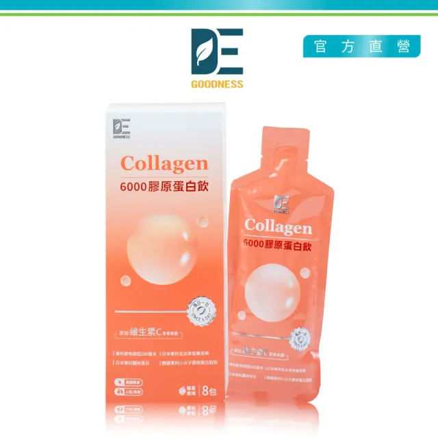 【德醫】Collagen 6000膠原蛋白飲8包/盒(韓國1型膠原蛋白6000mg)