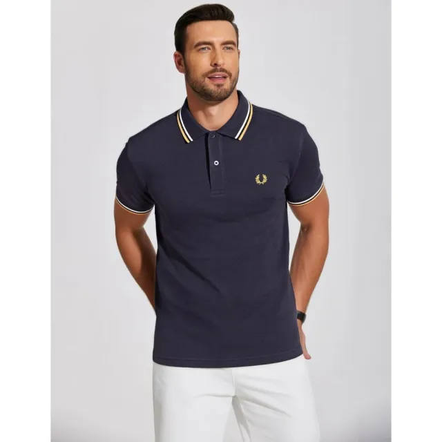 【FRED PERRY】男生 POLO衫 經典刺繡LOGO 麥穗 桂冠 短