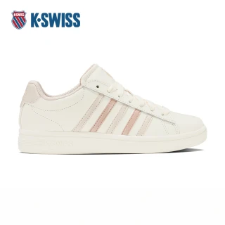 【K-SWISS】時尚運動鞋 COURT TIEBREAK II 休閒 女鞋  米白乾燥粉色 94413-150-M