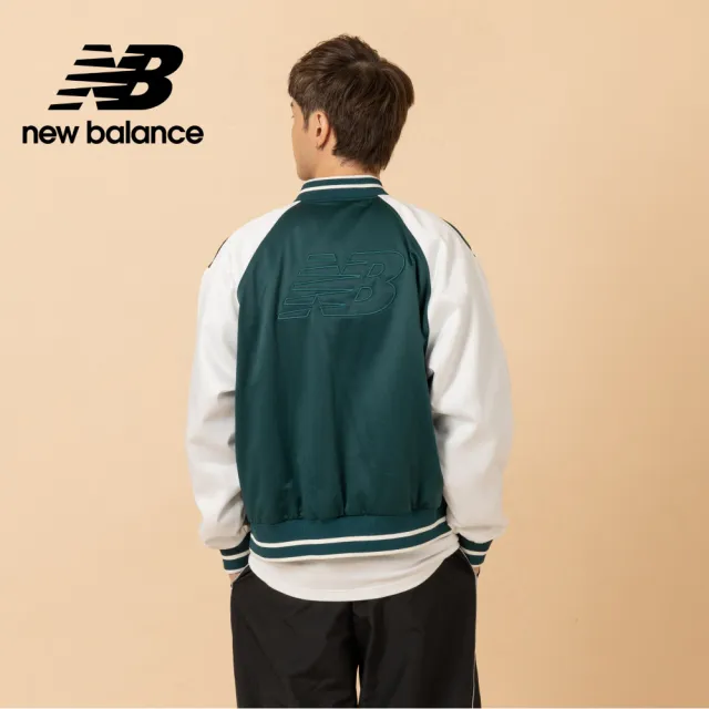 【NEW BALANCE】NB 緞面棒球外套_男性_深藍/綠色_MJ6102R7AAV_MJ6102R7TNV(美版 版型偏大)
