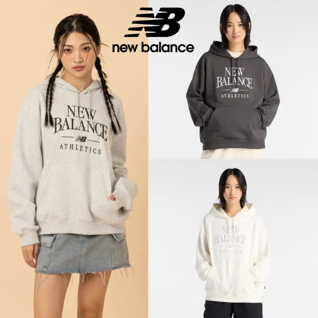【NEW BALANCE】NB 帽T_女性_灰/米杏_WT61C00MABR_WT61C00MAHH_WT61C00MSST(美版 版型偏大)