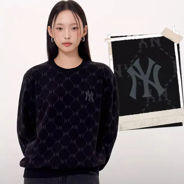 【MLB】小Logo長袖大學T Monogram系列 紐約洋基隊(3AMTM1254-50BKS)