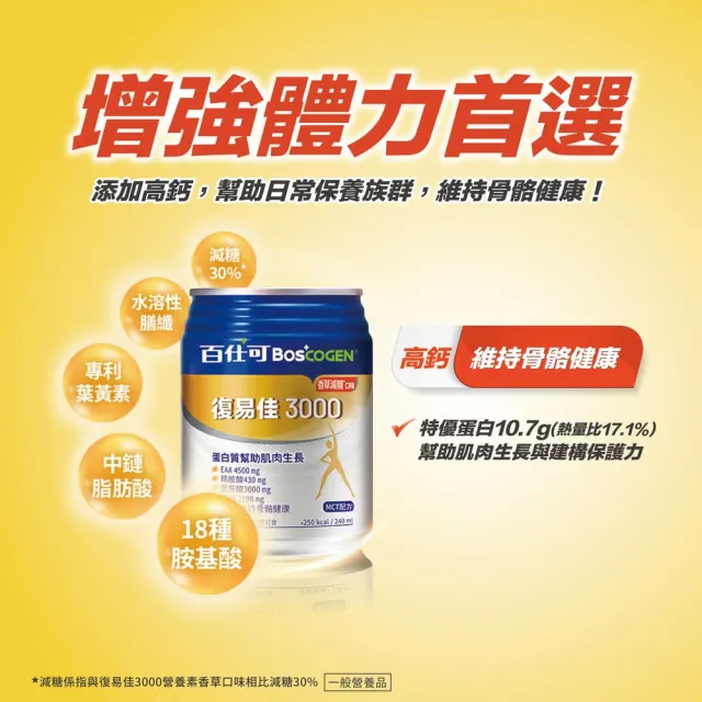 【Boscogen 百仕可】葡萄糖胺飲精華純液100支入+復易佳3000營養素 香草減糖口味 240ml*4入
