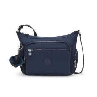 【KIPLING】『牛角包』碧海深藍多袋實用側背包-GABBIE S
